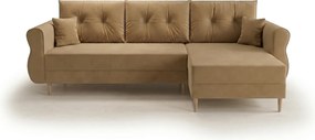 Rozkladacia obojstranná sedacia súprava do L SILVIANO 230x140 cm, béžová