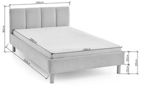 Sivá čalúnená dvojlôžková posteľ bez roštu 140x200 cm Joker – Meise Möbel