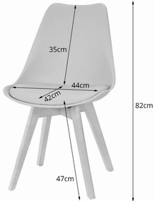 Set troch jedálenských stoličiek MARK  priehľadné (hnedé nohy) (4ks)