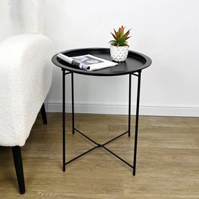 Kovový okrúhly odkladací stolík ø 47 cm Hilmar – Yes Everyday
