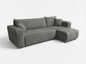 Tmavosivá rozkladacia rohová pohovka SORELA, obojstranná + 2 vankúšiky zdarma