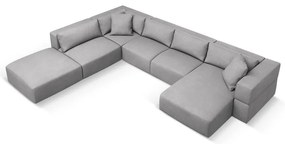 Svetlosivá rohová pohovka do "U", ľavý roh Esther – Milo Casa