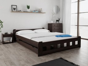 Posteľ Naomi zvýšená 160 x 200 cm, orech Rošt: S latkovým roštom, Matrac: Matrac COCO MAXI 20 cm