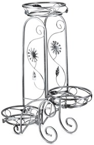 STOJAN NA KVETINÁČ FLOWER 88X28X65 CM STRIEBORNÁ