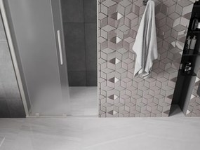Mexen Velar, posuvné sprchové dvere do otvoru 110 cm, 8mm sklo námraza, brúsená oceľ, 871-110-000-31-97