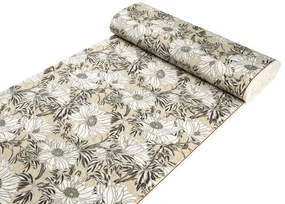 Biante Dekoračný obdĺžnikový obrus PML-089 Biele kvety na béžovom 100x140 cm