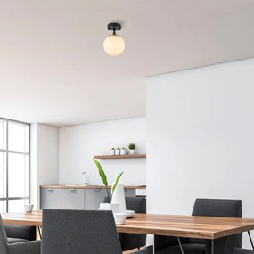 Čierno-biele stropné svietidlo so skleneným tienidlom ø 15 cm Atmaca – Opviq lights