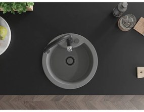 Mexen Diego, 1-komorový granitový drez 488x488x167 mm a drezová batéria Savita, šedá, 6512-71-672601-70-B