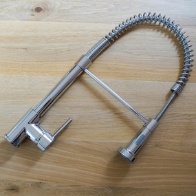 Gamma Spiral, stojanková drezová batéria s elastickou výlevkou, chrómová, GMA-BSL-CH