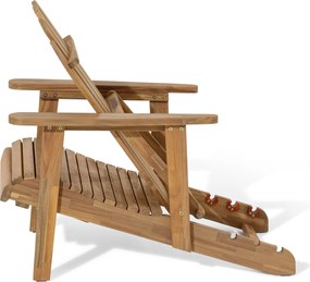 Adirondack relaxačné kreslo s vyťahovacou opierkou nôh, prírodné