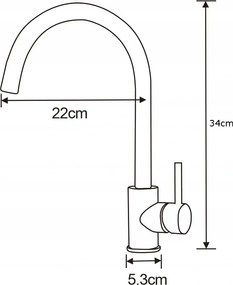 Mexen Luna, vysoká drezová batéria, chrómová, 671400-00