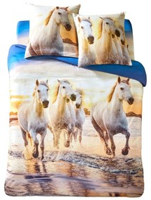 Bavlnená posteľná bielizeň Haras s potlačou koní