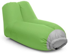 Blumfeldt Airlounge, nafukovacia sedačka, 90 x 80 x 150 cm, ruksak, prateľná, polyester, zelená