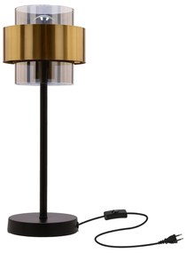 Candellux Spiega Stolná lampa black+brass 1x60w E27 smokey lapmshade 41-09531
