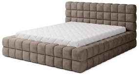 Svetlohnedá čalúnená dvojlôžková posteľ s úložným priestorom s roštom 180x200 cm Dizzle – ELTAP