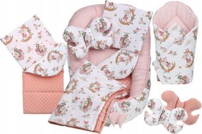JAKS Set do postieľky 7 dielny zajačik ružový