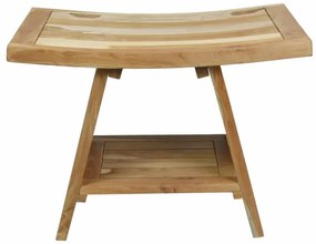 Stolička DIVERO, masívny neošetrený teak, 60 x 35 x 45 cm