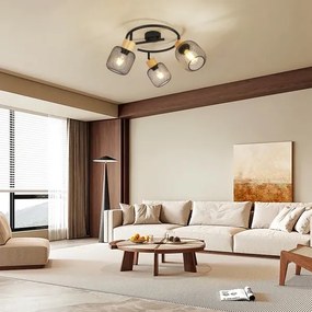 Brilagi - Bodové svietidlo BASKLITE 3xE27/15W/230V kaučukovník/čierna