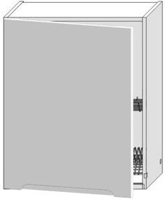 Skrinka do kuchyne Zoya W60su Alu Biely hrášok / Biely