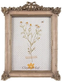 Zlatý zdobený fotorámček s patinou  - 15*2*22 cm / 10*15 cm