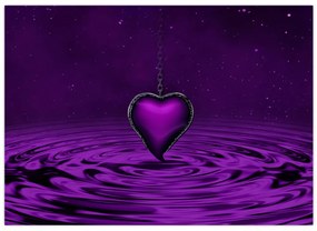 Obraz fialového srdca (70x50 cm)