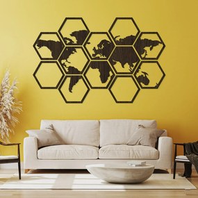 DUBLEZ | Nástenná mapa sveta - Hexagóny (12 ks)