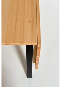 Borovicový rozkladací jedálenský stôl s čiernou konštrukciou Bonami Essentials Brisbane, 120 (200) x 70 cm
