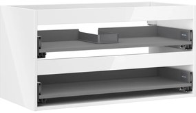 Mexen Box-A, závesná skrinka 90 cm, 2 zásuvky, biela lesklá, 91AX0-0900-470-2-00