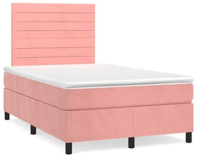 Boxspring posteľ s matracom, ružová 120x190 cm, zamat 3270006