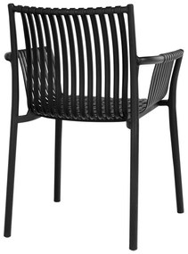 Čierne plastové záhradné stoličky v súprave 2 ks Tulsa – House Nordic