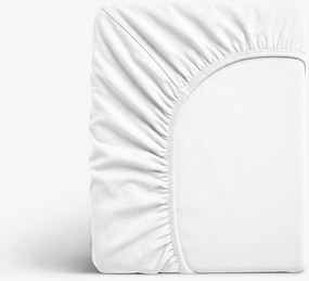 Goldea jersey elastická plachta - biela 180 x 200 cm