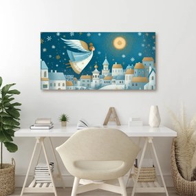 Obraz vianočná krajina s anjelom