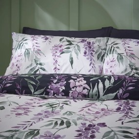 Bielo-fialové obliečky na dvojlôžko 200x200 cm Wisteria - Catherine Lansfield