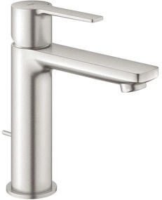 GROHE Lineare páková umývadlová batéria s odtokovou súpravou s tiahlom, výška výtoku 120 mm, Supersteel, 32114DC1