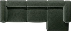 Zelená rohová pohovka (pravý roh/s leňoškou) Bergamo – Cosmopolitan Design