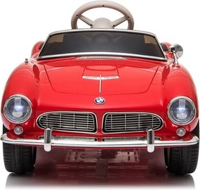LEAN CARS Elektrické autíčko BMW Retro, LED, MP3, diaľkové ovládanie, červené lakované