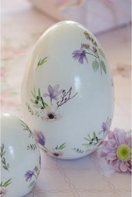 Dekorácia keramické vajíčko s farebnými kvetmi - 11*11*17 cm