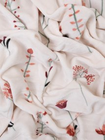 Deka mikroplyš 150 × 200 cm – Vlčie maky bežové