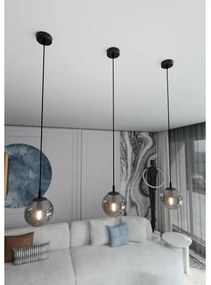 Luster na lanku COSMO 1xE14/10W/230V pr. 14 cm čierna/šedá