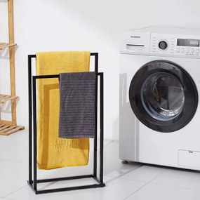 Tutumi Tutumi, 2-ramenný kovový stojan na uteráky 450x260x820 mm 391872, čierna matná, HOM-06589