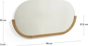 Nástenné zrkadlo s dreveným rámom 96x55 cm Rokia – Kave Home