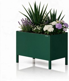 Veľký kovový kvetináčový kryt fľaškovo zelený, 500x400x300 mm: DAISY