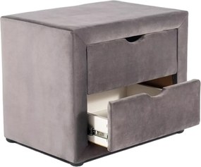SI ET-002 Sametová nočná skrinka sivý