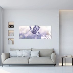 Obraz - Motýľ a levanduľa (120x50 cm)