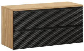 Závěsná skříňka Ocean s deskou 120 cm černá/dub olejovaný