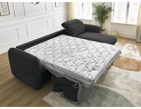 Čierna rozkladacia rohová pohovka (variabilná) Achille – Bobochic Paris