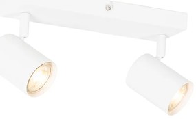 Moderné stropné svietidlo biele 2-svetlá nastaviteľné obdĺžnikové - Jeana