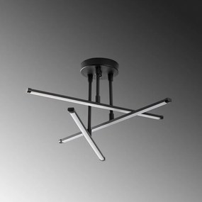 Čierne LED stropné svietidlo 26x51 cm Ledflower – Opviq lights
