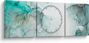 Obraz - Atramentová abstrakcia 2 (s hodinami) (90x30 cm)