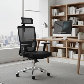 Kancelárska ergonomická stolička Neoseat GRANDINI — čierna, nosnosť 150 kg